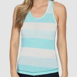Outdoor Research Tank Womens Medium Top Blue White Stripe Racerback Isabel